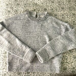 J. Crew Rhinestone Crewneck Sweater